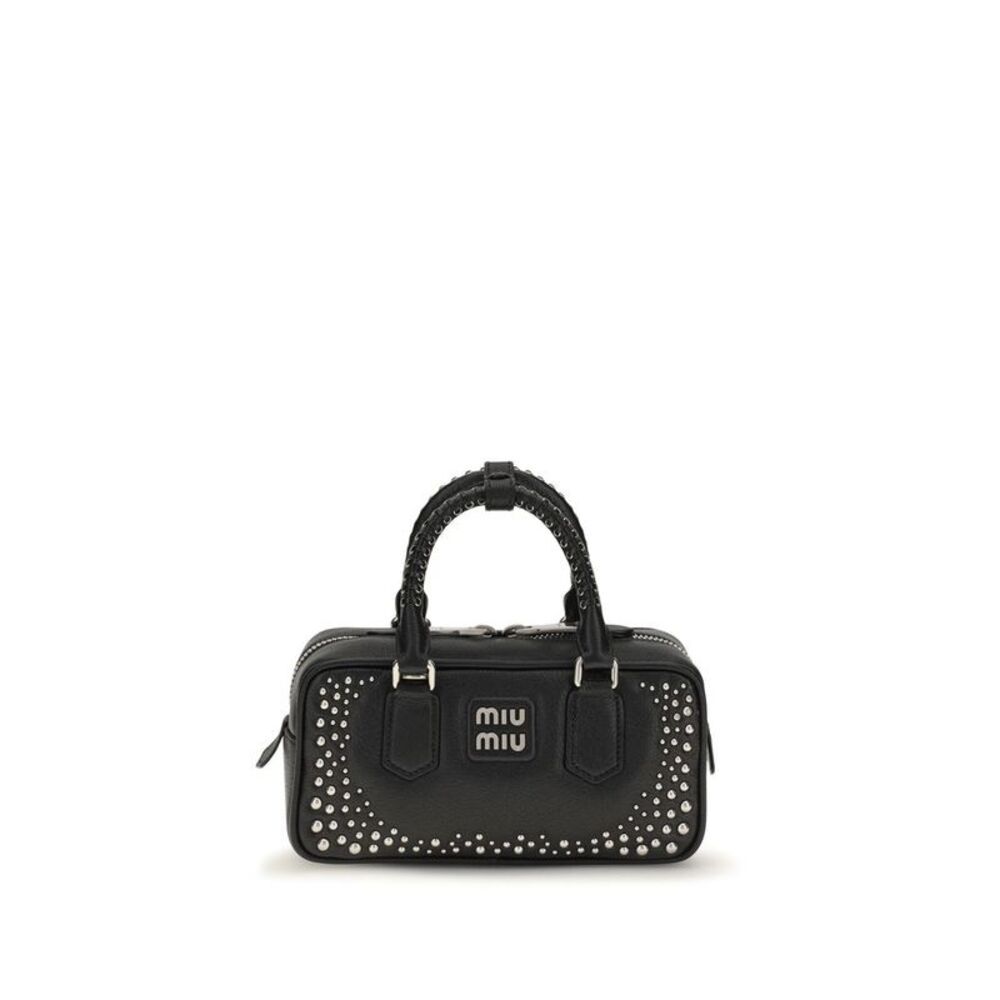 Miu Miu Black Calf Leather Bos Taurus Women's Handbag